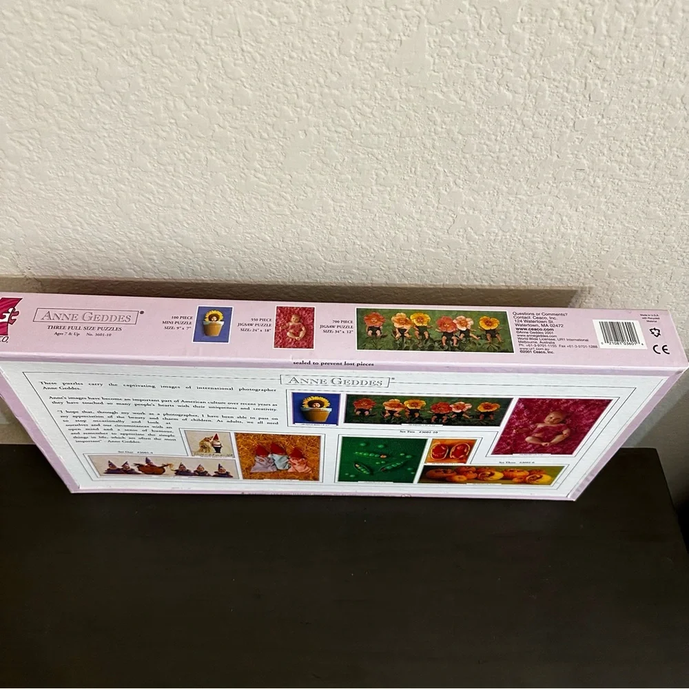 Anne Geddes Deluxe Puzzle Set Sealed Three Full Sized Puzzles New In Box 2001